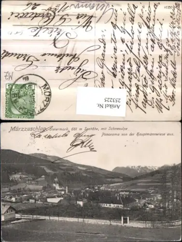 253225,Mürzzuschlag Teilansicht m. Schneealpe Panorama von d. Hauptmannwiese aus
