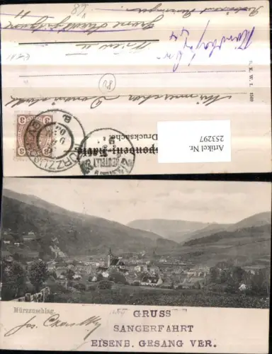 253297,Mürzzuschlag Teilansicht Kirche pub Brüder Kohn B.K.W.I. 1569