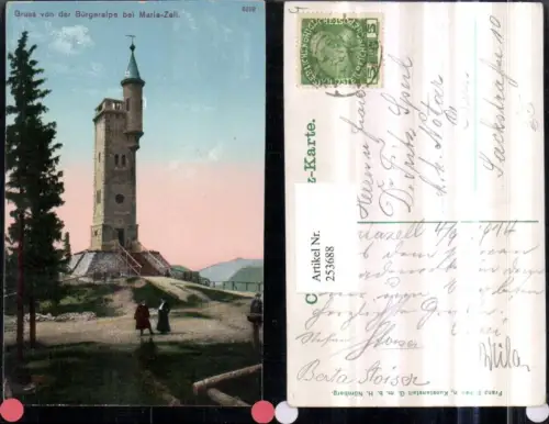 253688,Gruß von d. Bürgeralpe b. Mariazell Turm Warte