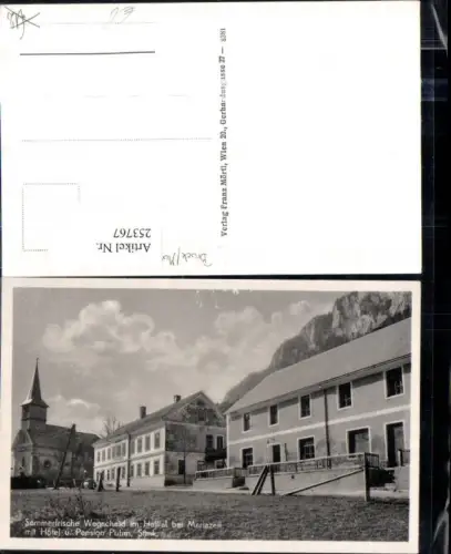 253767,Wegscheid im Halltal b. Mariazell m. Hotel u. Pension Puhm u. Kirche