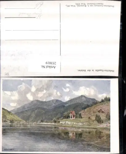 253819,Künstler AK Hugo Darnaut Hubertus-Kapelle in d. Walster Partie b. Mariazell