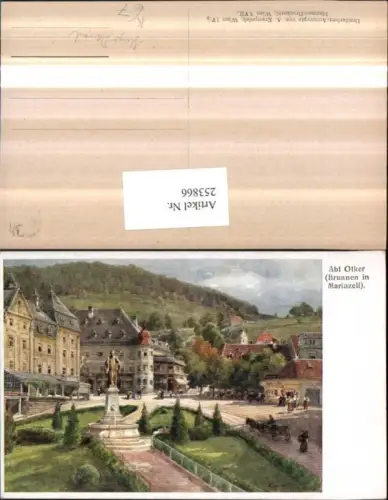 253866,Künstler AK Hugo Darnaut Abt Otker Brunnen in Mariazell