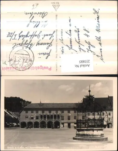 253885,Bruck an d. Mur Brunnen u. Kornmesserhaus
