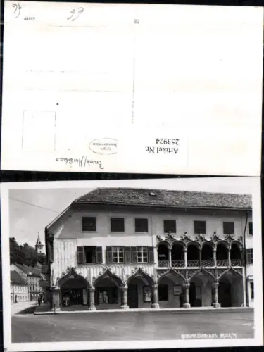 253924,Bruck an d. Mur Kornmesserhaus Arkaden Blick auf Uhrturm