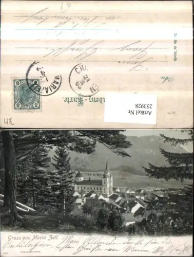 253928,Gruß aus Mariazell Teilansicht Kirche