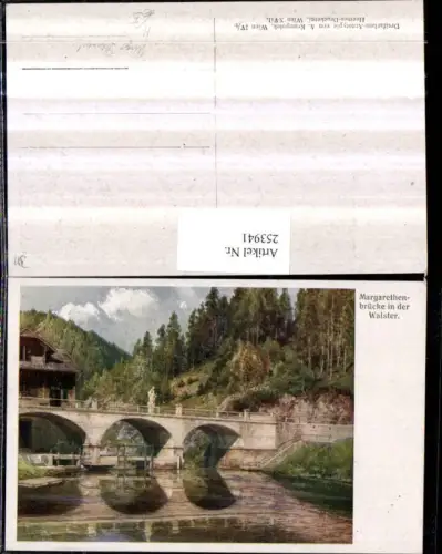 253941,Künstler AK Hugo Darnaut Margarethenbrücke Brücke in d. Walster b. Mariazell