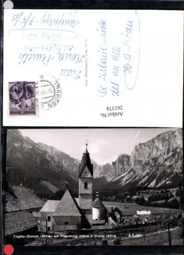 261374,Tragöß-Oberort Kirche Friedhof m. Trenchtling u. Pribitz Bergkulisse