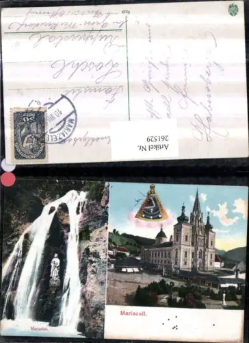 261529,Mariazell Kirche Marienfall Wasserfall Fotomontage Gnadenbild Mehrbildkarte