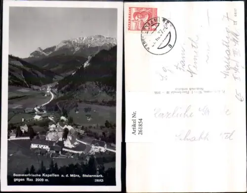 261854,Kapellen an d. Mürz Totale geg. Rax Bergkulisse