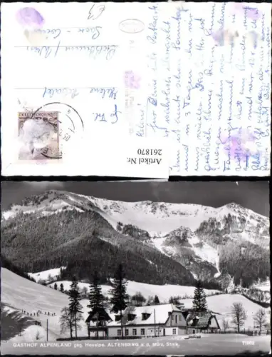 261870,Altenberg an d. Mürz Gasthof Alpenland geg. Heualpe Bergkulisse Winterbild