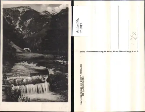 261917,Thalherberge zu den 7 Quellen im Karlgraben b. Neuberg an d. Mürz Partie Wehr