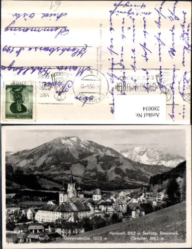 280034,Mariazell Totale m. Ötscher u. Gemeindealpe Bergkulisse