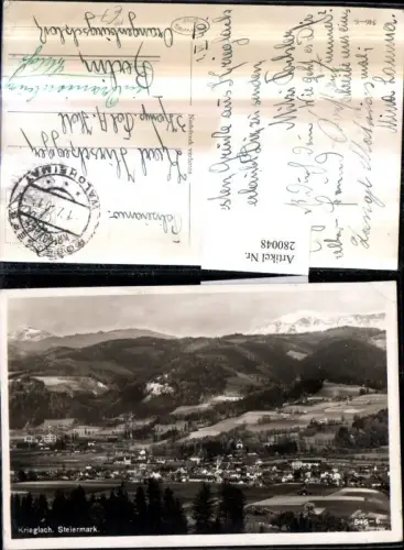 280048,Krieglach Totale Bergkulisse Feldpost Stempel