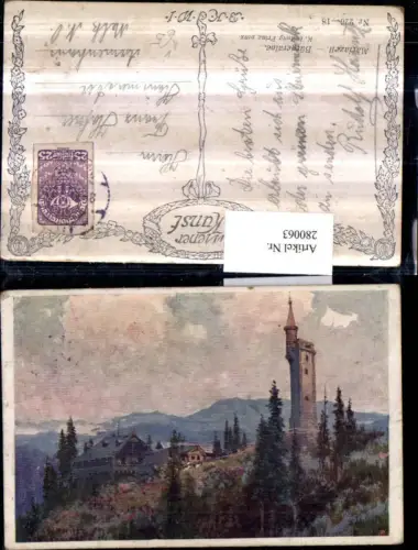 280063,Künstler AK K. Ludwig Prinz Mariazell Bürgeralpe Aussichtswarte pub Brüder Kohn B.K.W.I. 226/18