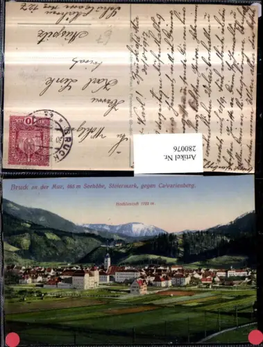 280076,Bruck an d. Mur Totale geg. Kalvarienberg u. Hochlantsch Bergkulisse