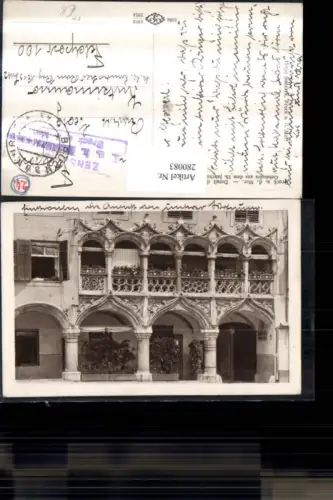 280083,Bruck an d. Mur Historisches Gebäude Detailansicht Arkaden Feldpost Nr. 100 K. u. K. Militärzensur