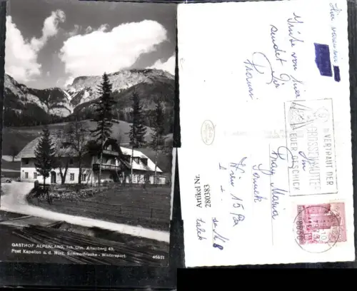 280383,Gasthof Alpenland b. Kapellen an d. Mürz Bergkulisse
