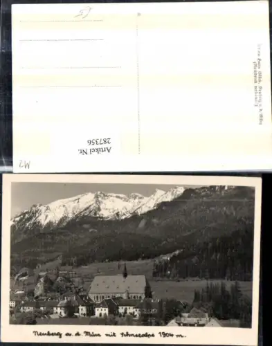 287356,Neuberg an d. Mürz Teilansicht Kirche m. Schneealpe Bergkulisse