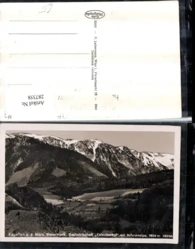 287358,Kapellen an d. Mürz Gastwirtschaft Tatscherhof m. Schneealpe Bergkulisse