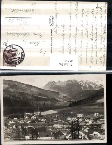 287363,Mürzzuschlag Teilansicht m. Schneealpe Bergkulisse