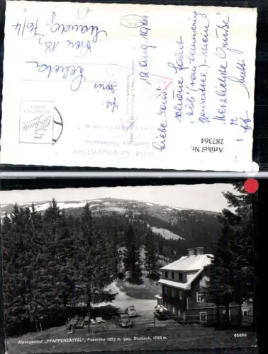 287364,Alpengasthof Pfaffensattel geg. Stuhleck b. Steinhaus am Semmering
