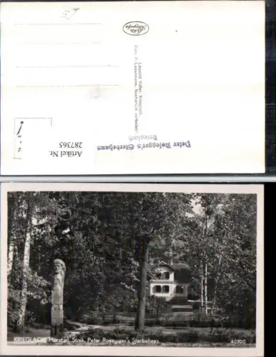 287365,Krieglach im Mürztal Peter Roseggers Sterbehaus Hausansicht