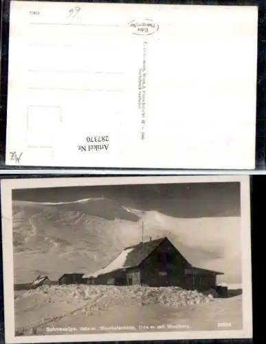 287370,Schneealpe Rinnhoferhütte Berghütte m. Windberg b. Kapellen an d. Mürz Winterbild