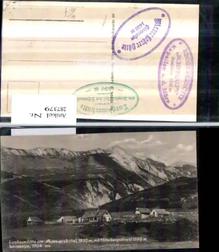 287379,Lurgbauerhütte am Ameisbühel m. Mitterbergschneid Schneealpe Bergkulisse b. Altenberg an d. Rax