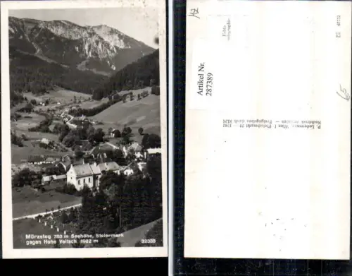 287389,Mürzsteg Totale geg. Hohe Veitsch Bergkulisse
