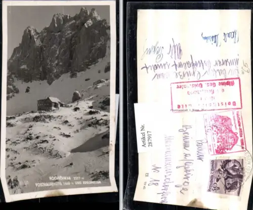 287917,Hochschwab Voisthalerhütte Berghütte u. Edelspitzen Winterbild b. St. Ilgen