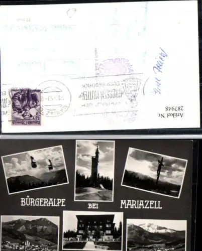 287948,Bürgeralpe b. Mariazell Totale Seilbahn Aussichtsturm Mehrbildkarte