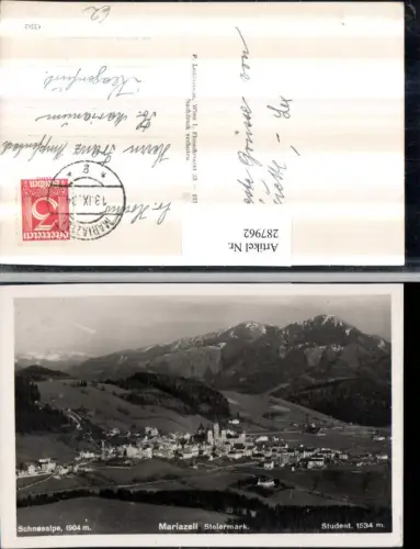 287962,Mariazell Totale m. Schneealpe u. Student Bergkulisse