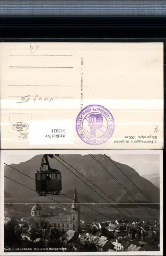 315031,Seilschwebebahn Seilbahn Mariazell Bürgeralpe Teilansicht Kirche