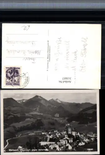315057,Mariazell Totale geg. Zellerhüte Bergkulisse
