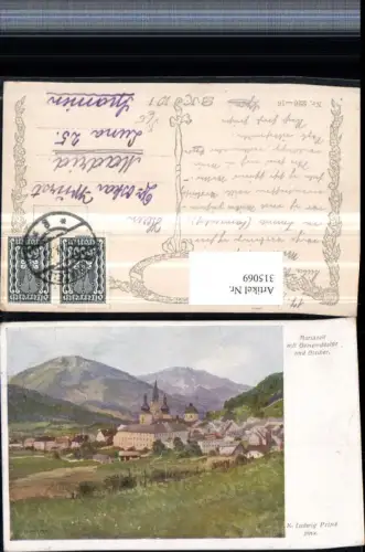 315069,Künstler AK Karl Ludwig Prinz Mariazell Totale m. Gemeindealpe Ötscher pub B.K.W.I. 226/16