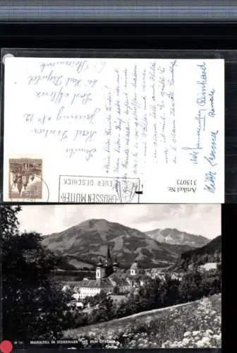 315073,Mariazell Teilansicht Kirche m. Ötscher Bergkulisse