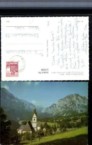 315090,Tragöß-Oberort Kirche m. Trenchtling u. Pribitz Bergkulisse