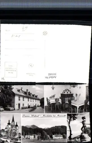 315102,Mooshuben b. Mariazell Kirche Pension Wieland Denkmal Mehrbildkarte