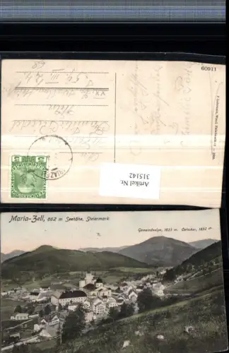 315142,Mariazell Totale m. Gemeindealpe u. Ötscher Bergkulisse