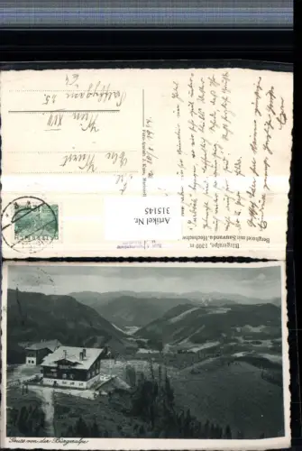 315145,Gruß von d. Bürgeralpe b. Mariazell Berghotel m. Sauwand u. Hochschwab