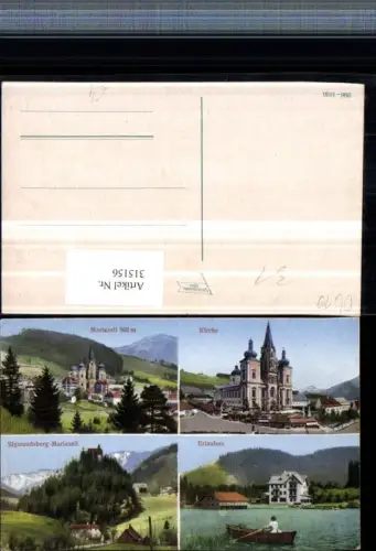 315156,Mariazell Kirche Sigmundsberg Erlaufsee Mehrbildkarte pub L. Strohnschneider 996