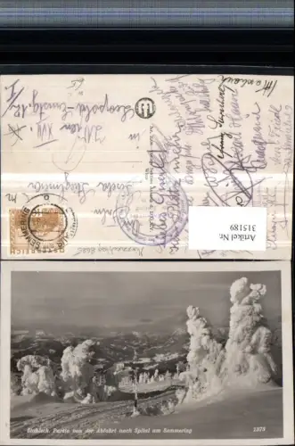315189,Stuhleck Partie von d. Abfahrt nach Spital am Semmering Winterbild