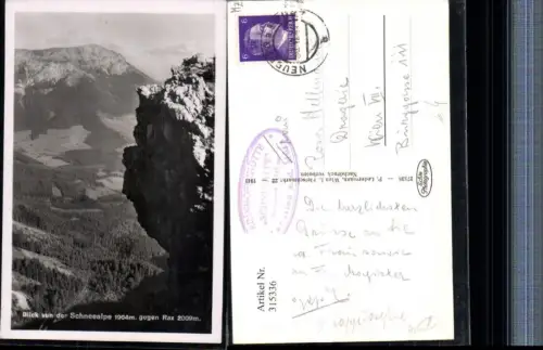 315336,Blick von d. Schneealpe geg. Rax b. Kapellen an d. Mürz Bergkulisse