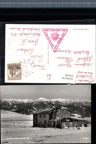 316149,Alois Güntherhaus Berghütte am Stuhleck b. Spital am Semmering Bergkulisse Winterbild