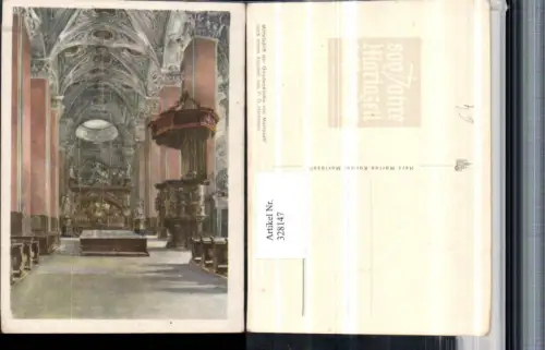 328147,Künstler AK P. O. Hartmann Mariazell Kirche Innenansicht Mittelschiff Kanzel