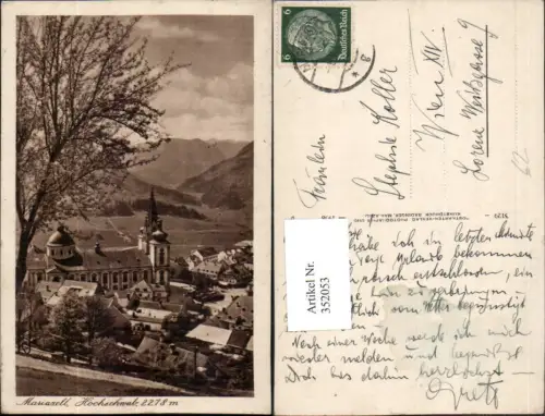 352053,Mariazell Teilansicht Kirche m. Hochschwab