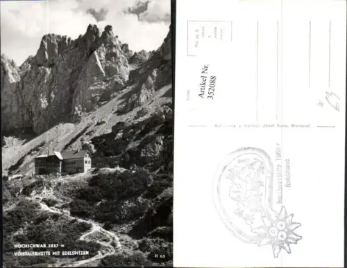 352088,Hochschwab Voisthalerhütte Berghütte b. Thörl m. Edelspitzen Bergkulisse