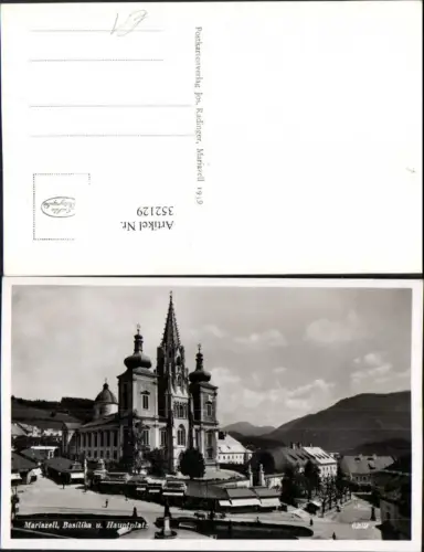 352129,Mariazell Basilika Kirche u. Hauptplatz
