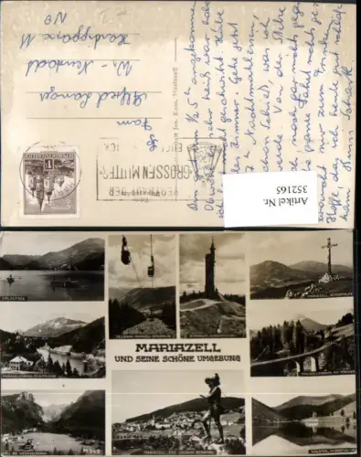352165,Mariazell u. Umgebung Totale Erlaufsee Seilbahn Aussichtstrum Viadukt Mehrbildkarte