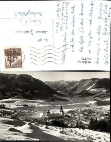 352170,Mariazell Totale m. Hochschwab Bergkulisse Winterbild